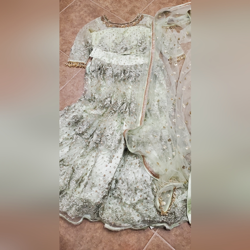 Indian pakistani lahangacholi chaniyacholi crocktop anarkali - Picture 5 of 6